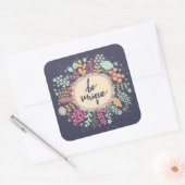 Be Unique Quadratischer Aufkleber (Umschlag)