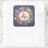 Be Unique Quadratischer Aufkleber (Tasche)