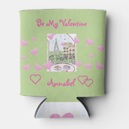 Be Valentine Watercolor Paris Eiffel Tower PHOTO  Dosenkühler