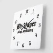 Be vaper, stop smoking quadratische wanduhr (Winkel)