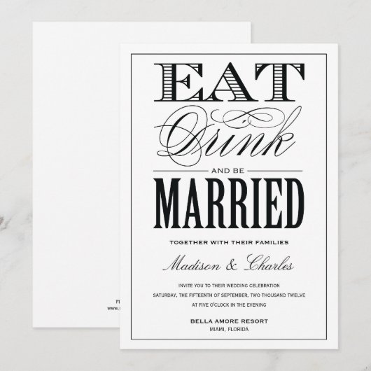 & BE VERHEIRATET | EINLADUNG (Vorne/Hinten)