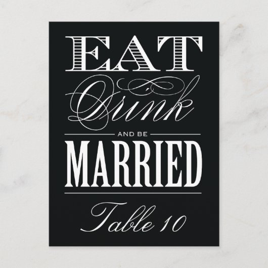 & BE VERHEIRATET | Tischnummer (Vorderseite)