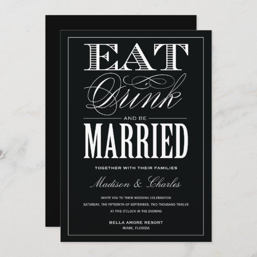 & BE VERHEIRATET| WEDERINVITATION EINLADUNG (Vorne/Hinten)