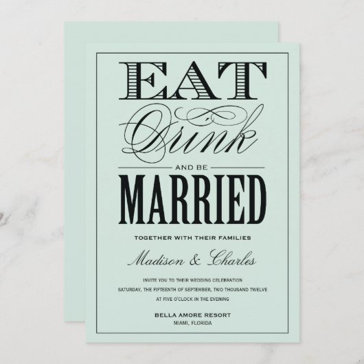 & BE VERHEIRATET| WEDERINVITATION EINLADUNG (Vorne/Hinten)