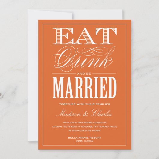 & BE VERHEIRATET| WEDERINVITATION EINLADUNG (Vorderseite)