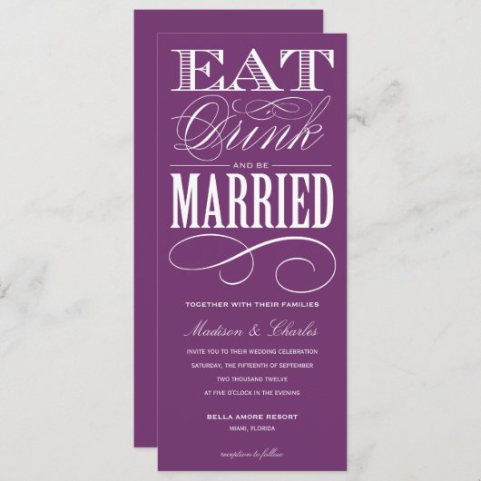 & BE VERHEIRATET| WEDERINVITATION STYLE 2 EINLADUNG (Vorne/Hinten)