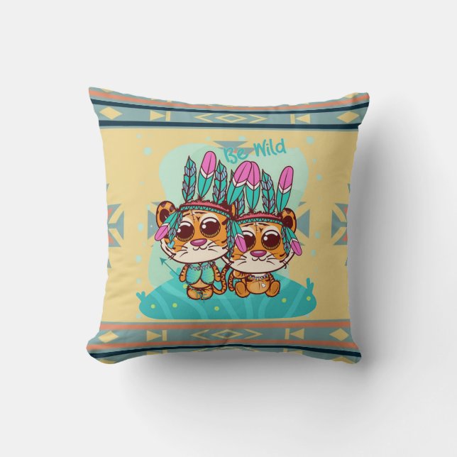 Be Wild Little Tigers Kissen (Vorderseite)