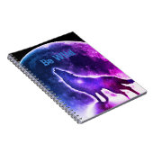 Be Wild Wolf Galaxy Mond Notebook Notizblock (Rechte Seite)