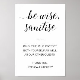 Be Wise Sanitize Hand Sanitiser Wedding Poster