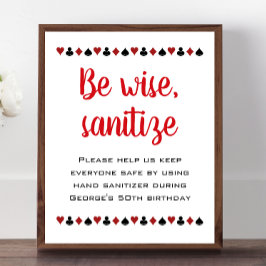 Be Wise Sanitize Las Vegas Casino Poster