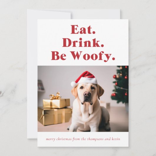 Be Woofy Funny Pet Hund Foto Weihnachten (Vorderseite)