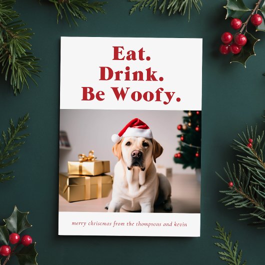 Be Woofy Funny Pet Hund Foto Weihnachten
