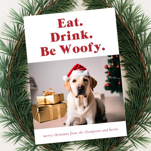 Be Woofy Funny Pet Hund Foto Weihnachten
