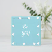 Be You Card – Blue Self Love Inspirational Card (Stehend Vorderseite)