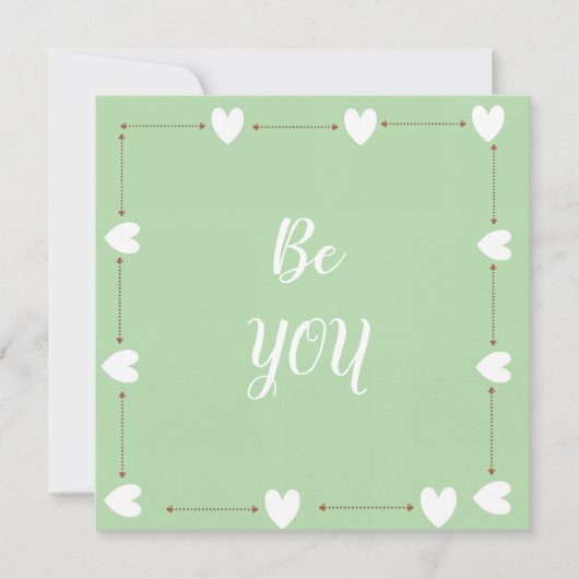 Be You Card – Green Self Love Inspirational Card (Vorderseite)