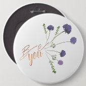 "Be You" Elegantes Lila Wasserfarbenmuster Button (Vorne & Hinten)