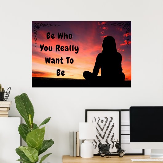 "BE YOU" Inspiration Wall Art Poster (Heimbüro)