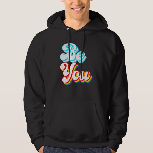 Be You  LGBTQ pride rainbow and trans flag Hoodie (Vorderseite)