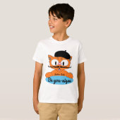Be You nique (Be unique) Cartoon Mustache cat Blue T-Shirt (Vorne ganz)
