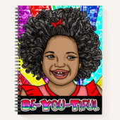 Be-You-Tiful Little Girl Laughing Pop Art Notizblock (Vorderseite)