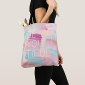 BE-YOU-TIFUL rosa u. blauer Tasche (Von Nahem)