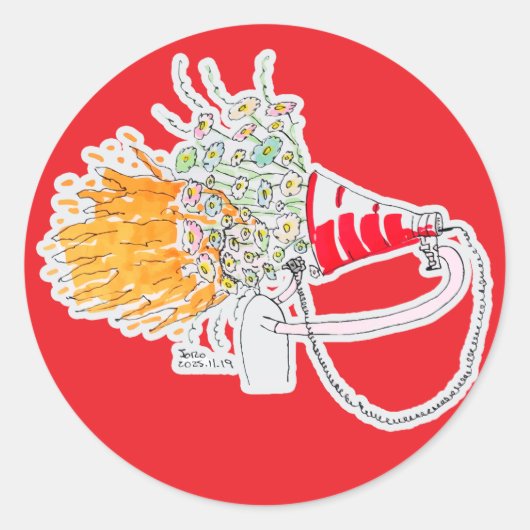 Be Your Biggest Fan Runder Aufkleber (Vorderseite)