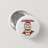 Be Your Own Hero Cute Cat Hero Button (Vorne & Hinten)