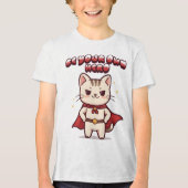 Be Your Own Hero Cute Cat Hero Tri-Blend Shirt (Vorderseite)