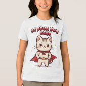Be Your Own Hero Cute Cat Hero Tri-Blend Shirt (Vorderseite)