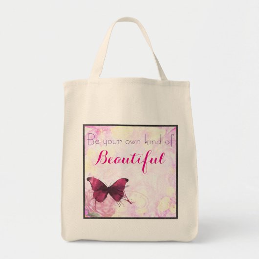 Be your own kind of beautiful Quotation Watercolor Tragetasche (Vorne)