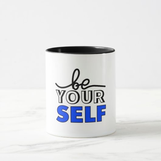 "Be Your Self" Inspirational Black and White Mug Tasse (Zentrum)