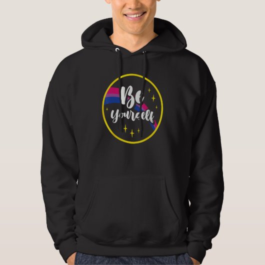 Be Yourself Bisexual Rainbow Bi Pride Flag Lgbtq W Hoodie (Vorderseite)