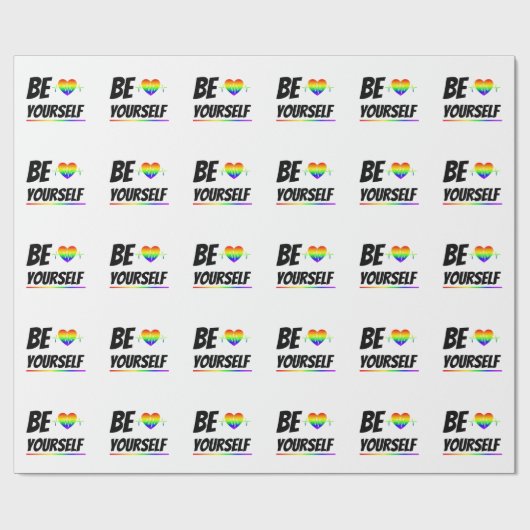 Be yourself | LGBTQ+ Pride Geschenkpapier (Flach)