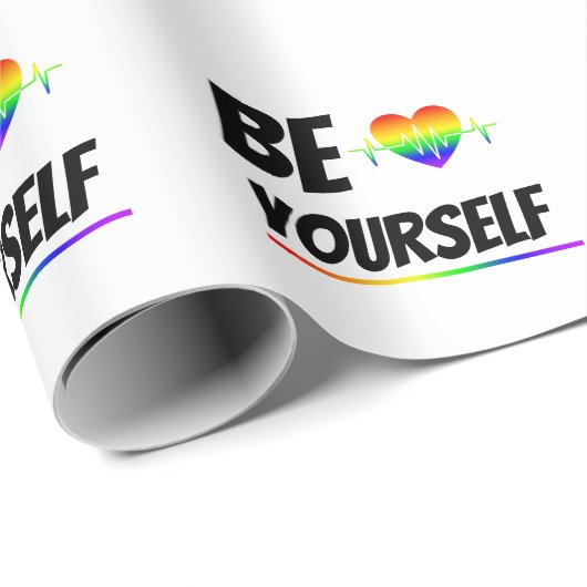 Be yourself | LGBTQ+ Pride Geschenkpapier (Rolleneckpunkt)