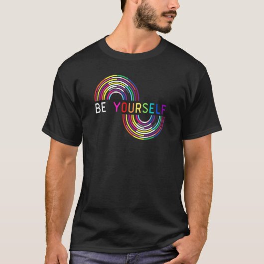 Be Yourself LGBTQ Rainbow Flag  LGBTQIA+ Pride Mon T-Shirt (Vorderseite)