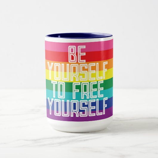 BE YOURSELF TO FREE YOURSELF RAINBOW TASSE (Zentrum)