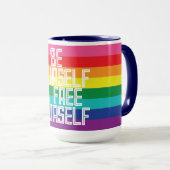 BE YOURSELF TO FREE YOURSELF RAINBOW TASSE (VorderseiteRechts)