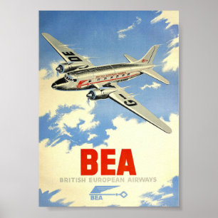 BEA Retro Vintage Reiseplakat Druck Poster