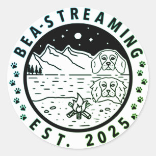 Bea-Streaming-Sticker Grüner Schnitt Runder Aufkleber