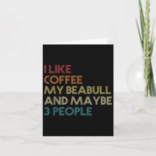Beabull Downer Coffee Love Funny Quote Vintag Karte (Vorderseite)