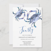 Beach 40. Geburtstag Einladung Crab Boil (Vorderseite)