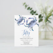 Beach 50. Geburtstag Einladungen Crab Boil (Stehend Vorderseite)