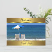 Beach 50. Geburtstagsparty Einladung (Stehend Vorderseite)