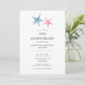 Beach 50TH Wedding Anniversary Invitations Einladung (Stehend Vorderseite)