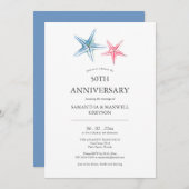 Beach 50TH Wedding Anniversary Invitations Einladung (Vorne/Hinten)
