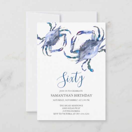 Beach 60. Geburtstag Einladungen (Vorderseite)