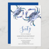 Beach 60. Geburtstag Einladungen Crab Boil (Vorne/Hinten)