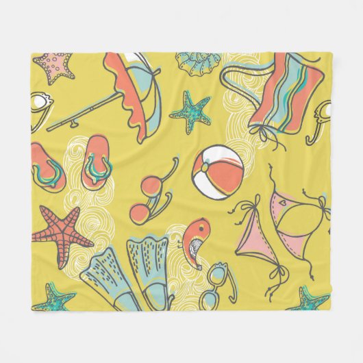 beach accessories. seamless pattern fleecedecke (Vorderseite (Horizontal))