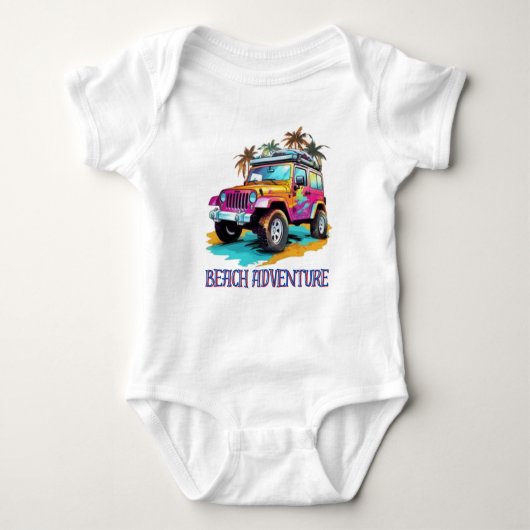 Beach Adventure Baby Bodysuit. Baby Strampler (Vorderseite)
