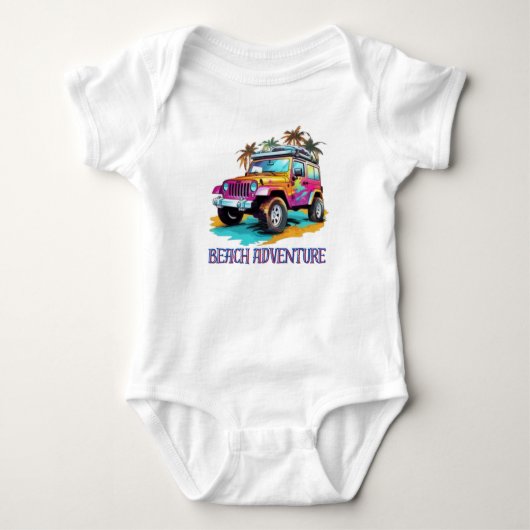 Beach Adventure Baby Bodysuit. Strampler (Vorderseite)